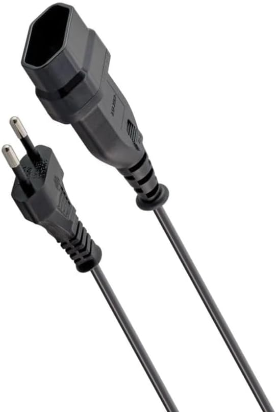 LinkQnet 2-Pin Euro Male Plug to 2-Pin Euro Female Socket 1 Meter Length