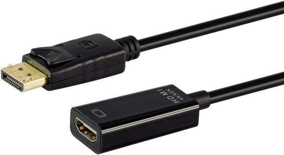 LinkQnet DisplayPort 4K Male to HDMI Female Adaptor Black
