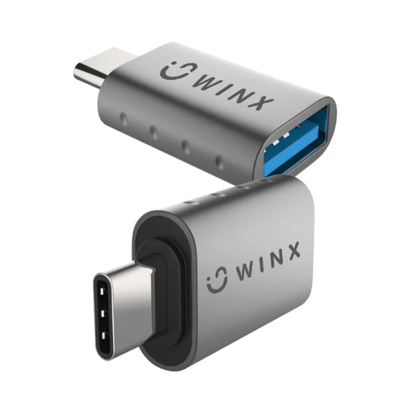 Winx Link Simple Type-C to USB Adapter Black Grey 2-Piece Set