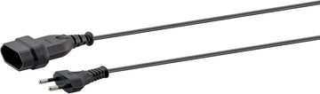 LinkQnet 2-Pin Euro Male Plug to 2-Pin Euro Female Socket 1 Meter Length