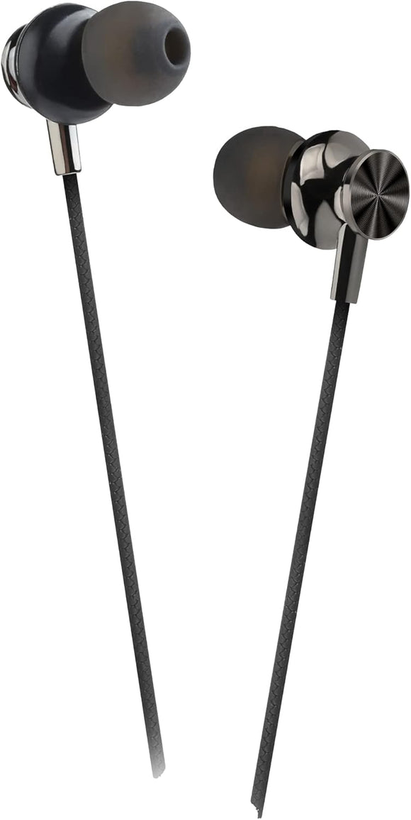 Astrum EB160 Wired in-Ear Stereo Earphones with 10mm Driver, in-Line Microphone, Rubber Ear Tips (S/M/L), 45-Degree Inclined Earbuds, Tangle-Free Wire, TPE Material, HiFi Stereo Sound, Lightweight - Damaged Packaging