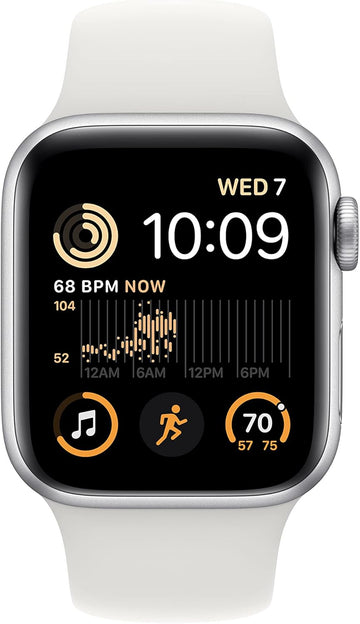 Apple Watch SE (2nd Gen) GPS + Cellular Silver Aluminum 40mm with White Strap