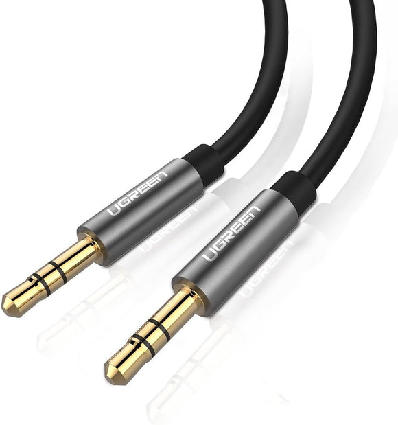 Ugreen AUX 3.5 mm Male to Male Round Audio Cable 3 meter Length Black