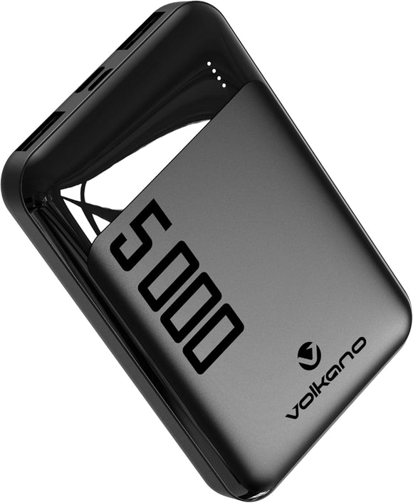 Volkano Punch Series 5000mAh Powerbank, Black