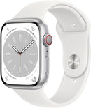Apple Watch Series 8 GPS + Cellular 41mm Aluminum Silver Case + White Strap-2