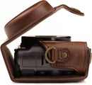 MegaGear MG1174 Canon PowerShot SX740 HS SX730 HS Ever Ready Leather Camera Case with Strap - Dark Brown-2