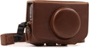 MegaGear MG1174 Canon PowerShot SX740 HS SX730 HS Ever Ready Leather Camera Case with Strap - Dark Brown-3