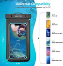 newppon Waterproof Cell Phone Pouch 3 Pack Underwater Dry Bag Case Lanyard - Water Proof Clear Ho-2
