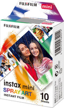 instax mini instant film SPRAY ART border, 10 shot pack, suitabl for all instax mini cameras and printers - Damaged Packaging-1