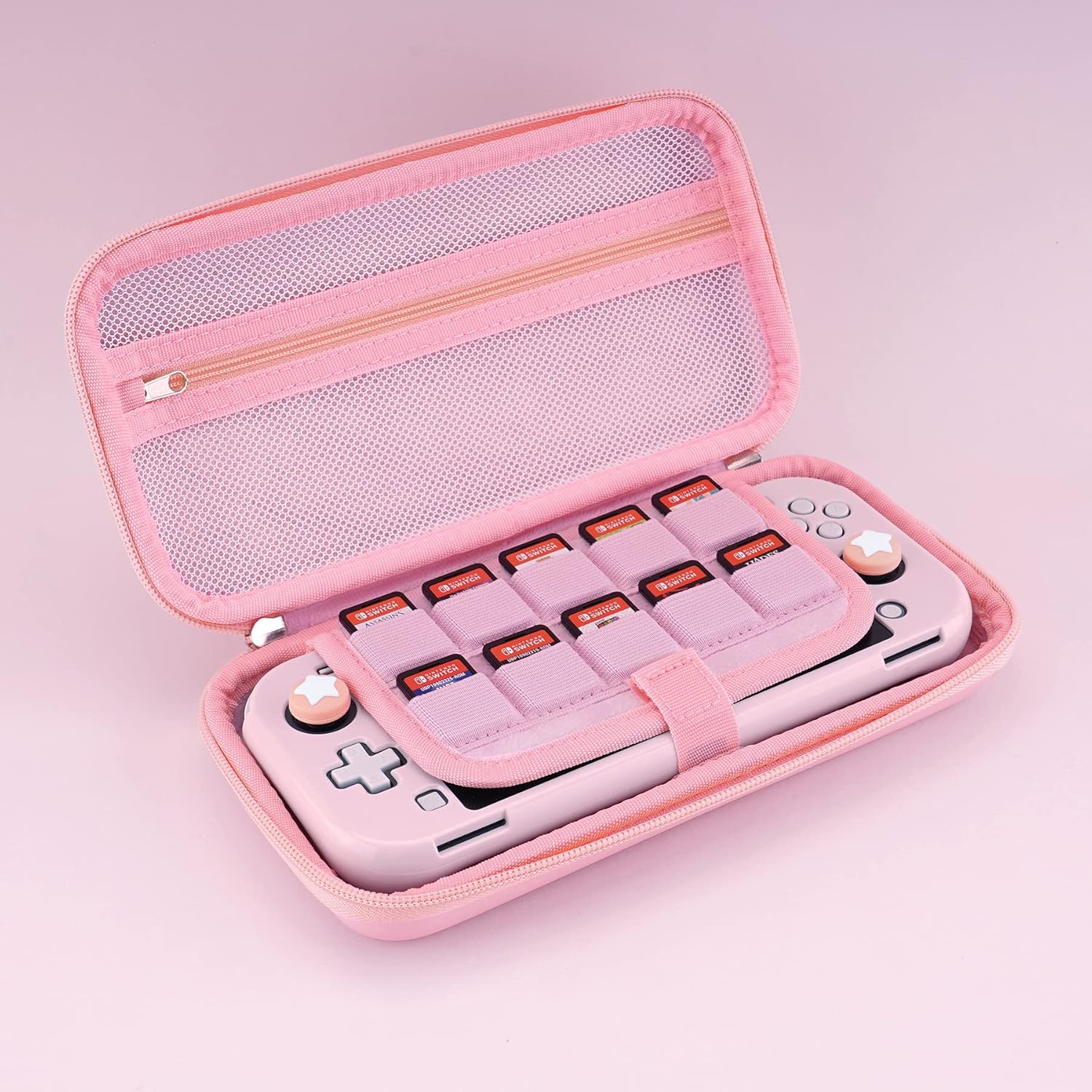 Nintendo Switch Lite ピンク 【本体＆ケース】 eXtremeRate PlayVital Pink Switch Lite Travel Carrying Case for