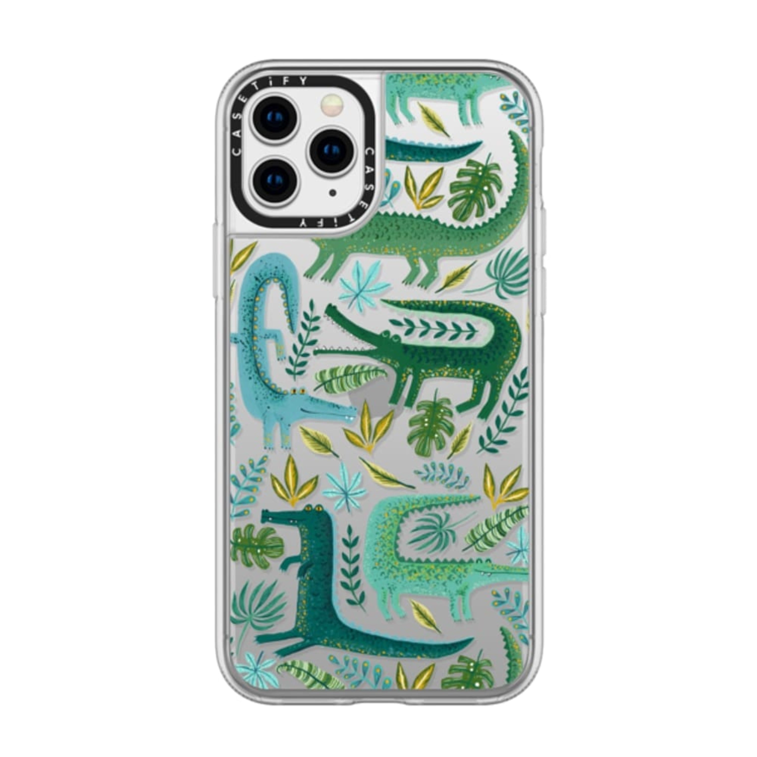 Casetify iPhone Grip Green Crocodiles Wildlife Case | weFix
